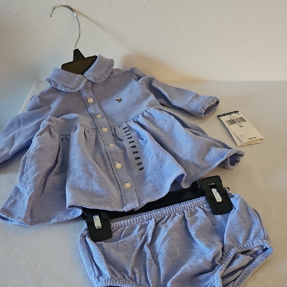 Polo by Ralph Lauren Light Purple Baby Dress Set